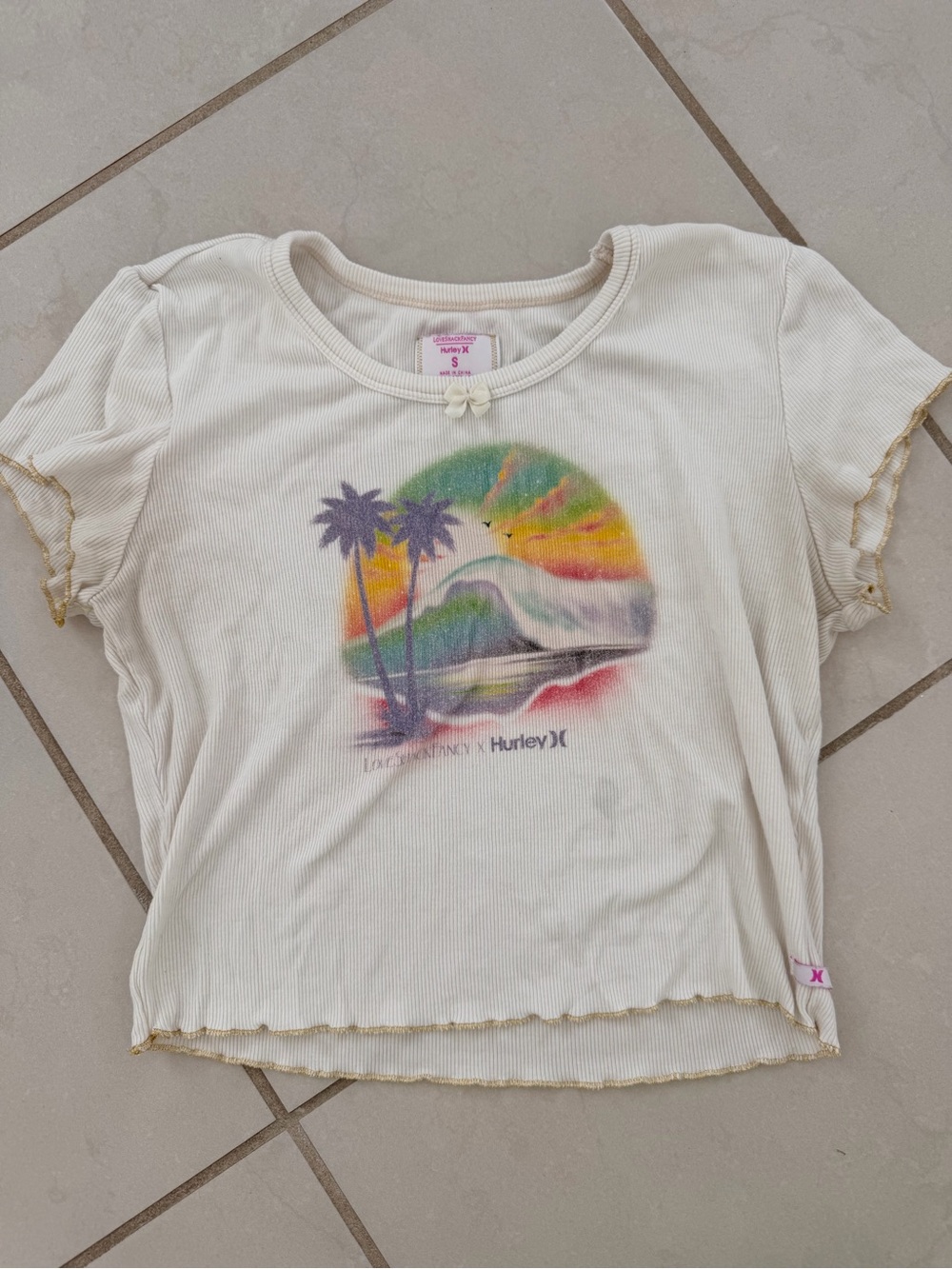 LoveShackFancy x Hurley Cropped Shirt